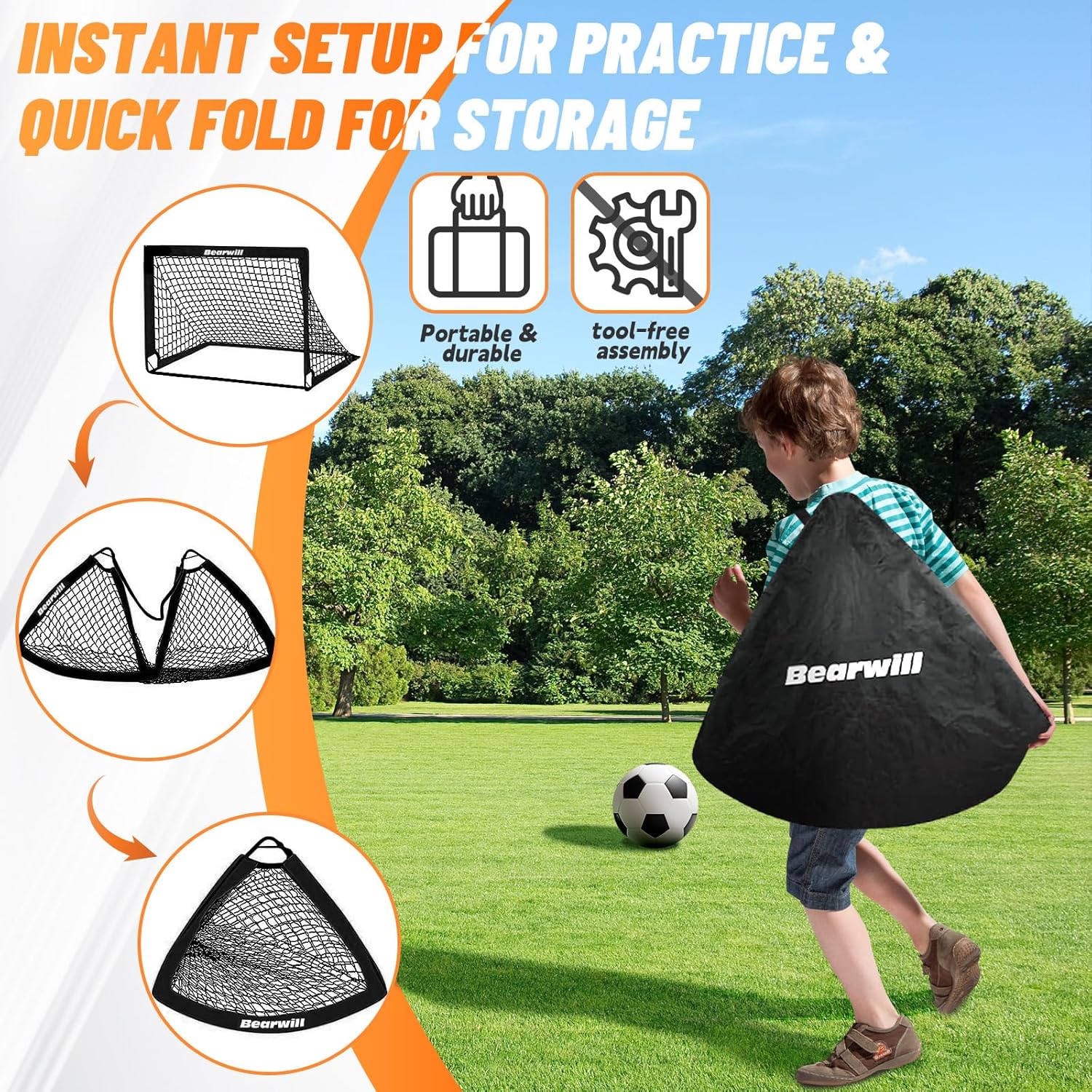 Bearwill Portable Soccer Goal Set - Hình 4