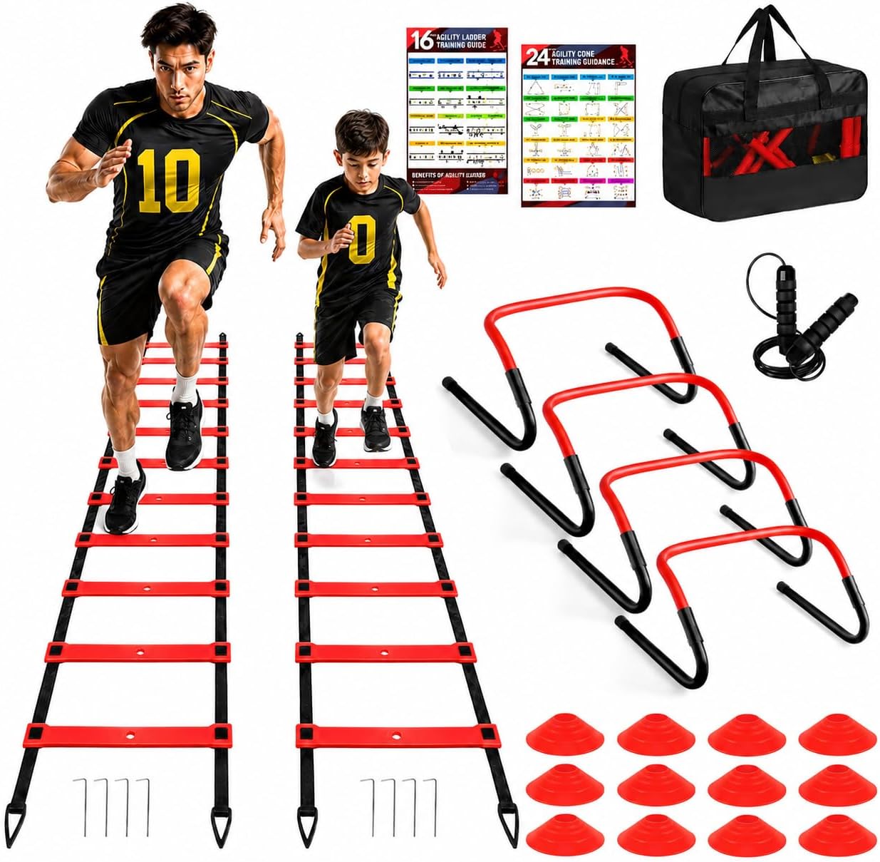 Premium Yellow Agility Ladder Set - Hình 8