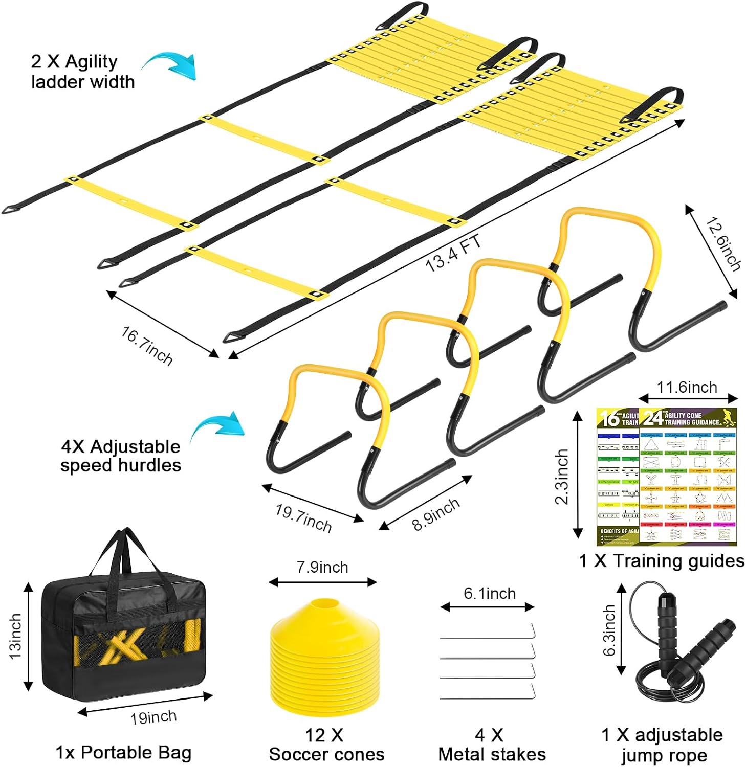 Premium Yellow Agility Ladder Set - Hình 2