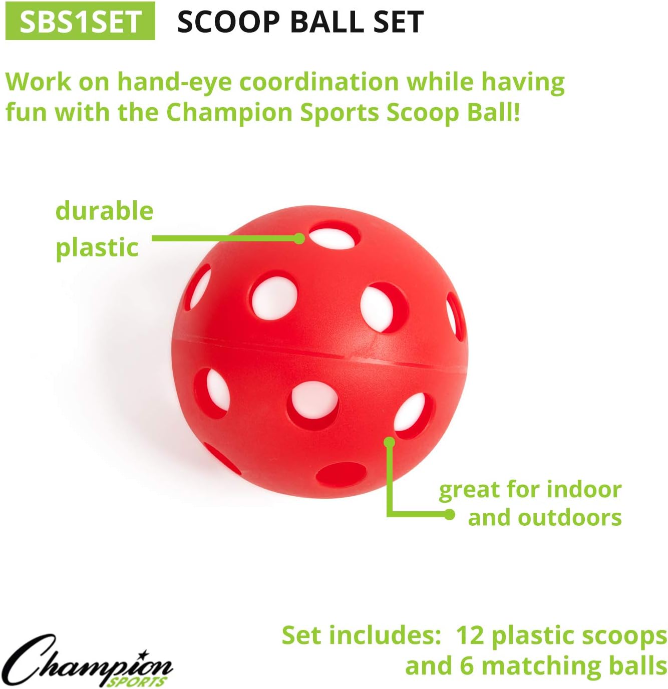 Champion Sports Rainbow Scoop Ball Set - Hình 3