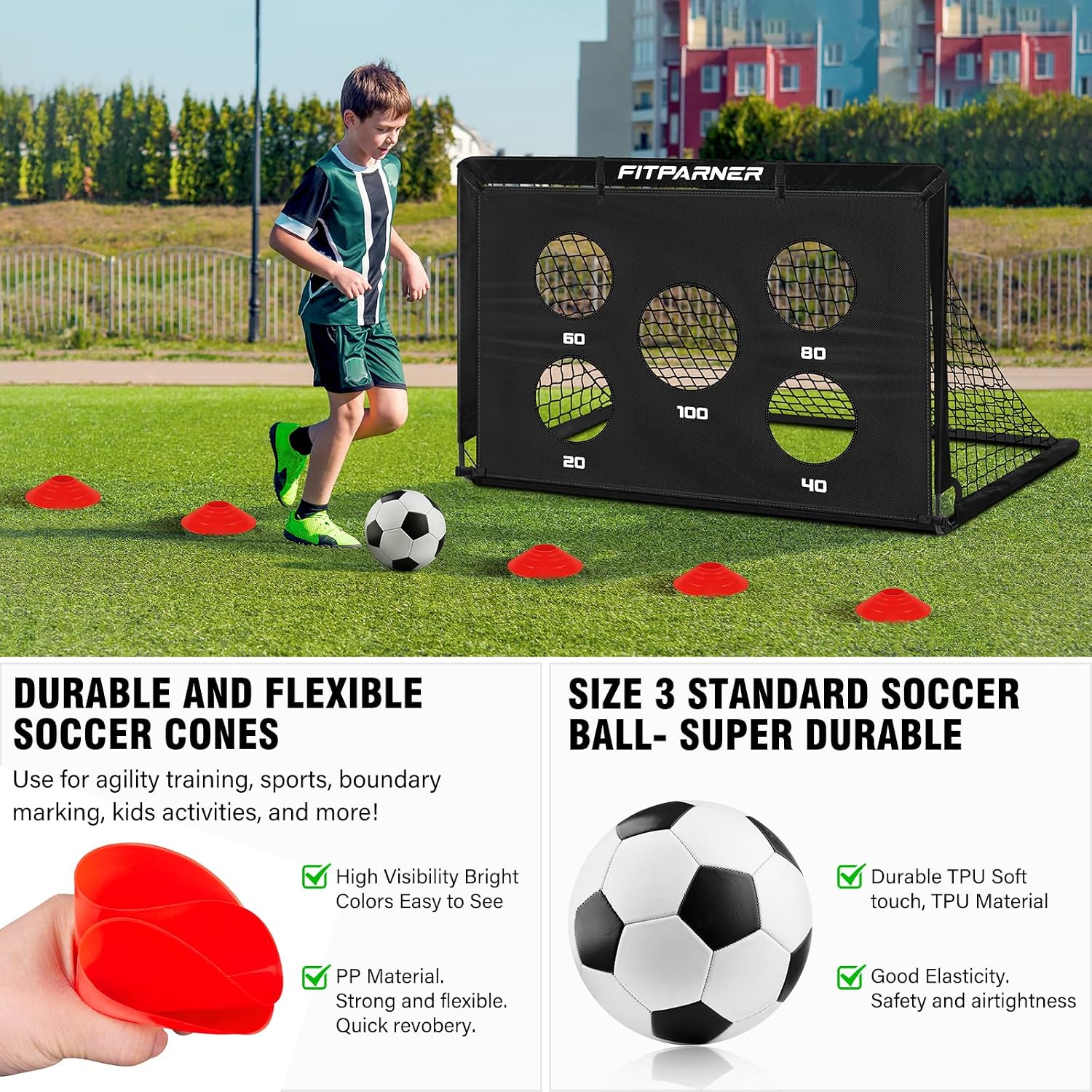 FITPARNER Portable Soccer Goal Set - Hình 6