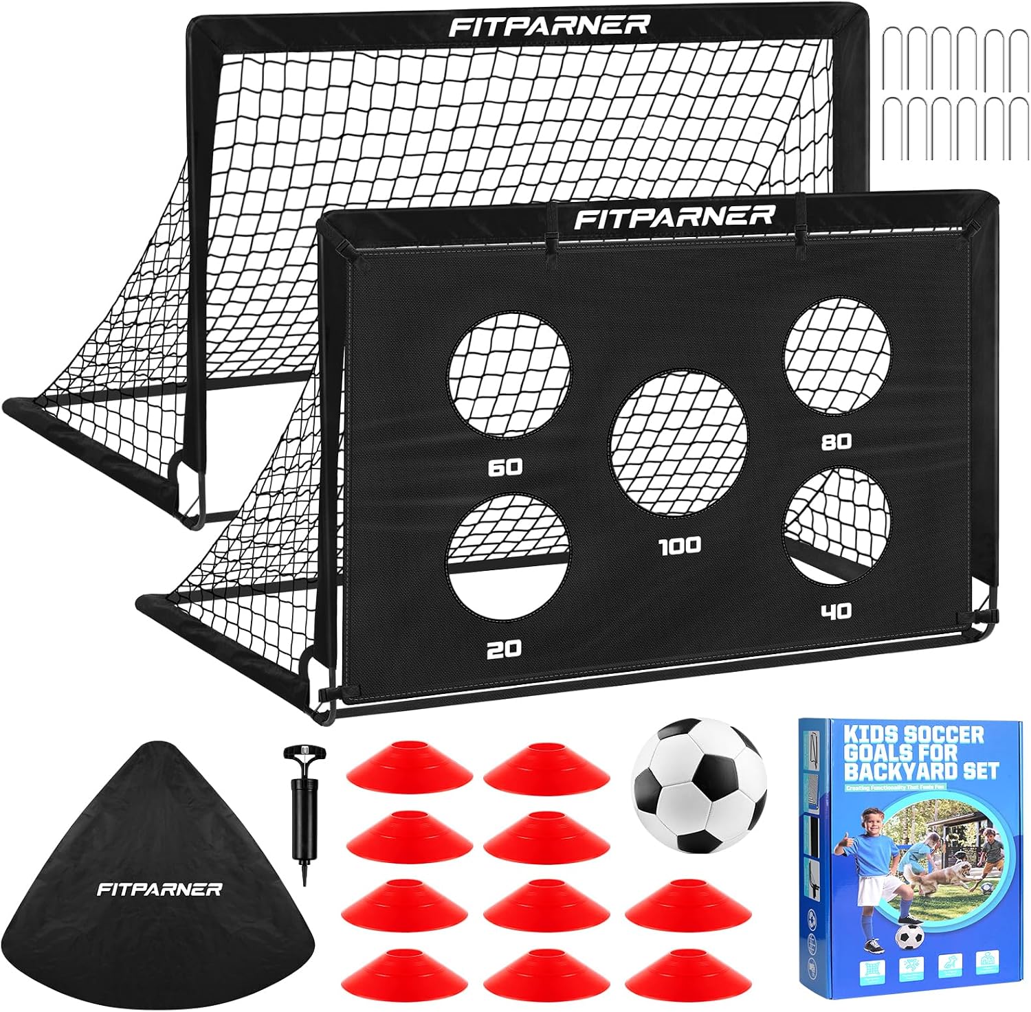 FITPARNER Portable Soccer Goal Set