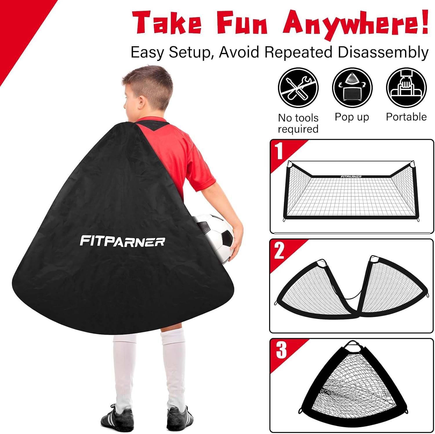 FITPARNER Portable Soccer Goal Set - Hình 5