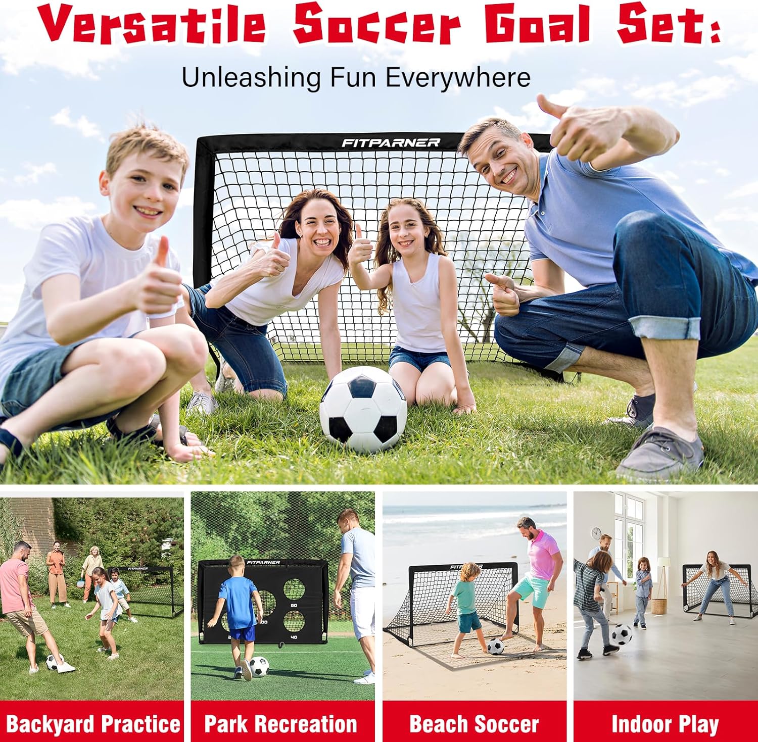 FITPARNER Portable Soccer Goal Set - Hình 7