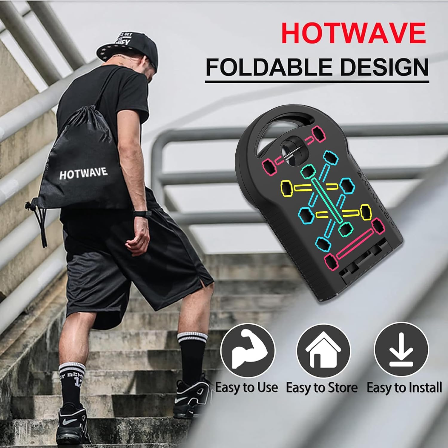 Hotwave Foldable Push-Up Board - Hình 6