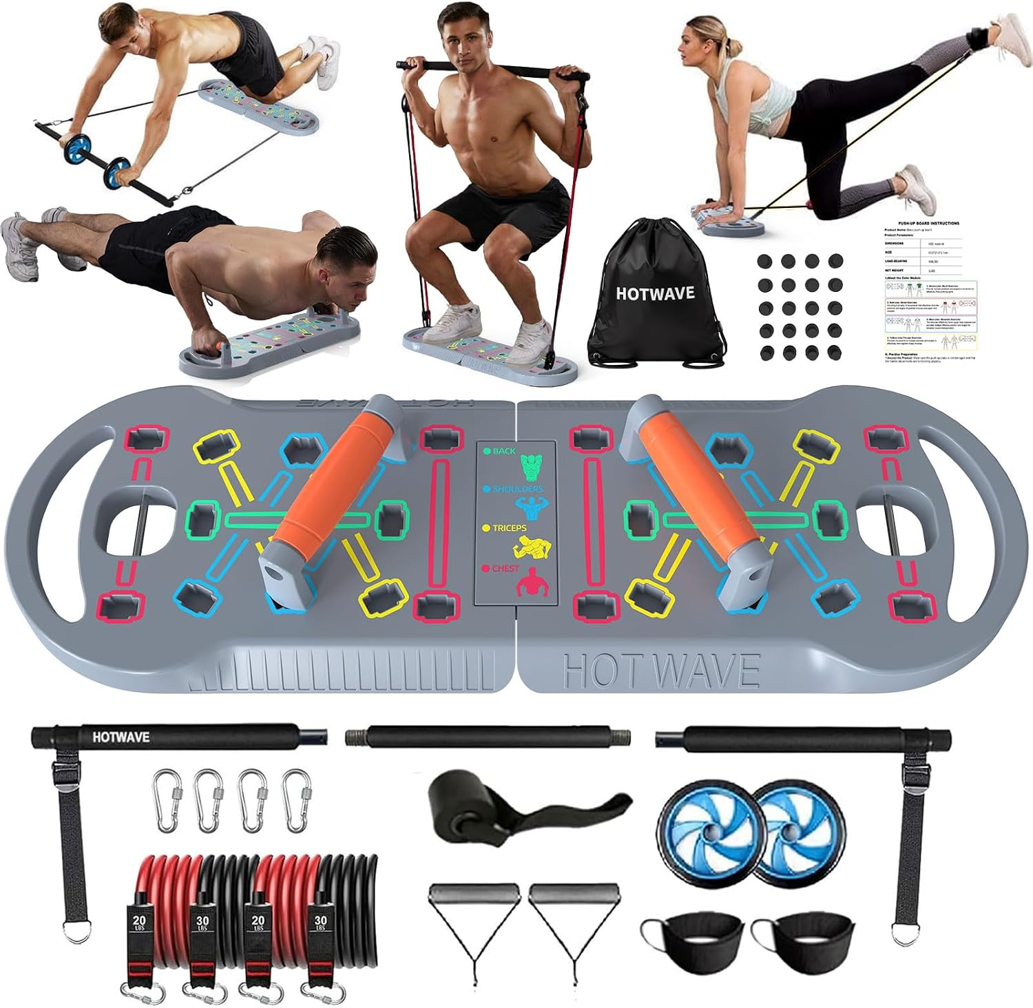 Hotwave Foldable Push-Up Board - Hình 9