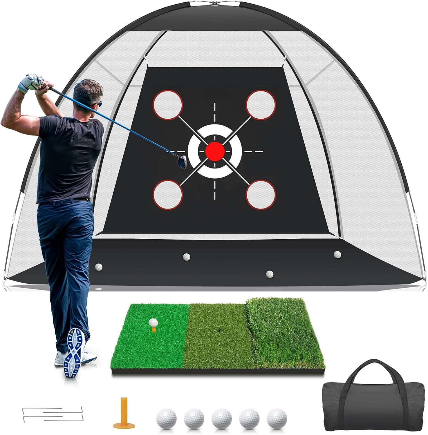 Pro Golf Hitting Net & Mat Set
