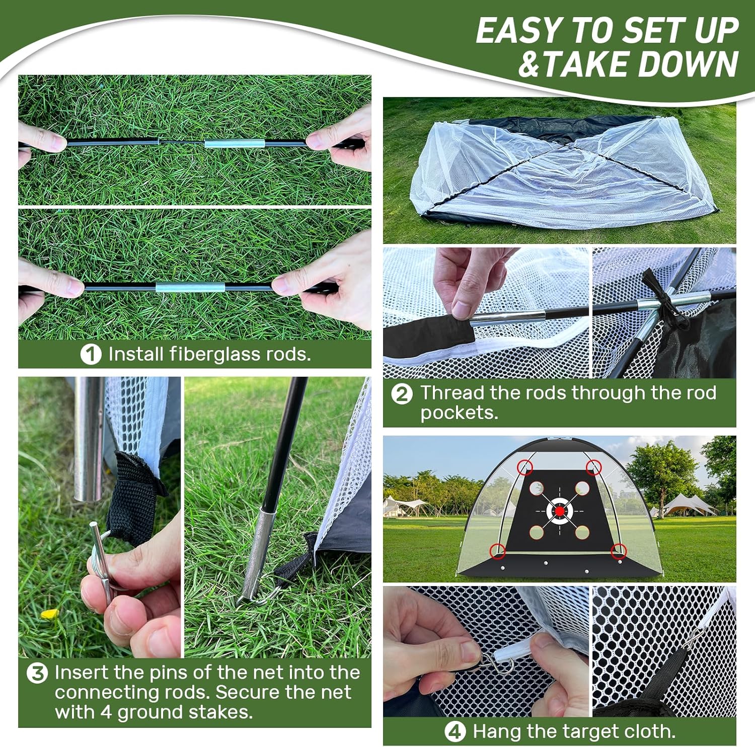 Pro Golf Hitting Net & Mat Set - Hình 3