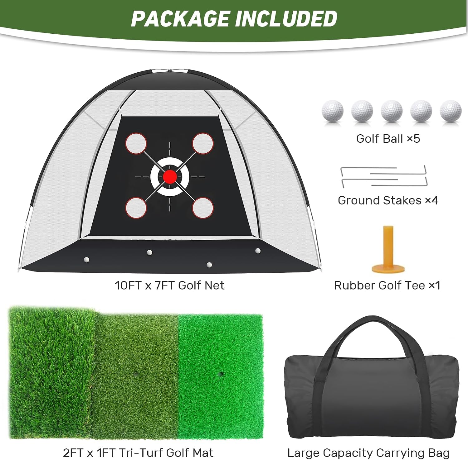 Pro Golf Hitting Net & Mat Set - Hình 6