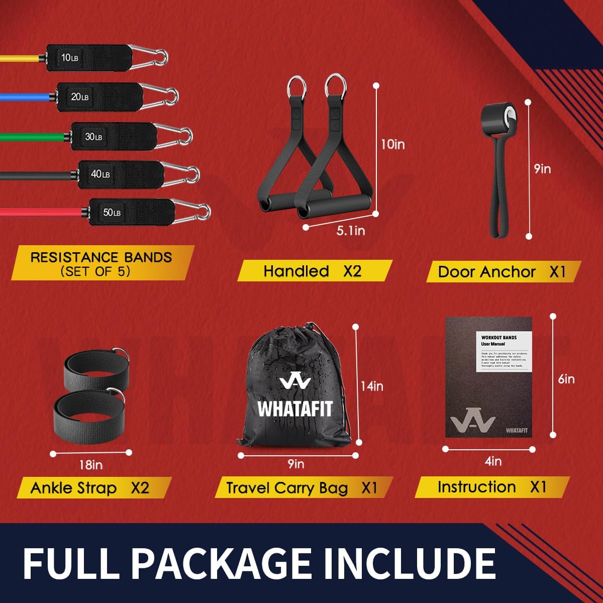 WHATAFIT Resistance Bands Set - Hình 2